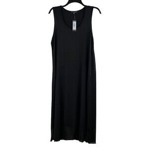 NEW Nik and Nash Dress Classic Black Sleeveless Lettuce Hem Women's LARGE